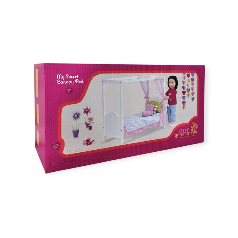 NIB Our Generation My Sweet Canopy Bed for 18" Dolls - 2015 Edition - Sealed
